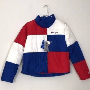 NWT CHAMPION REVERSE WEAVE Color Block Puff Down Jacket X-Small